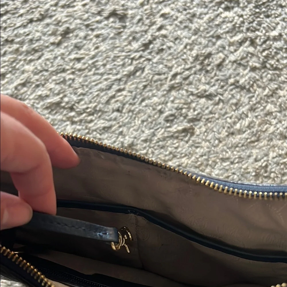 Michael Kors navy Leather Hobo with Gold Hardware